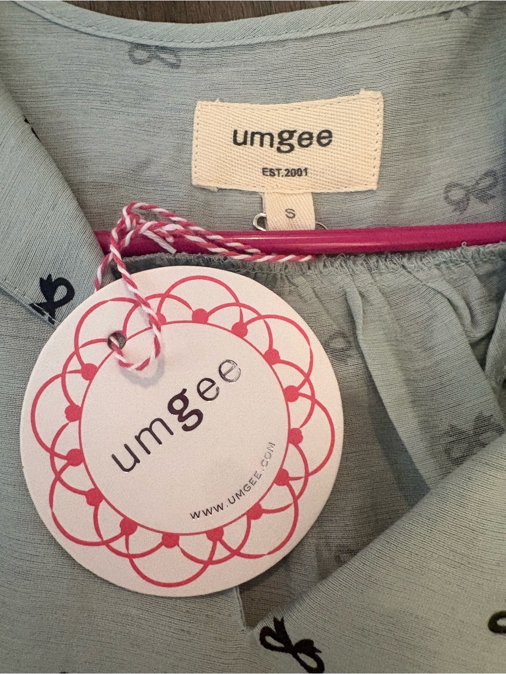 Umgee Bow Print Ruffle Top - Picture 4 of 4